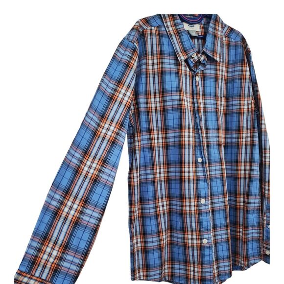 Old Navy Junior Men's Shirt Multicolor Plaid Long Sleeve Button Up Front Sz XL - Picture 2 of 14